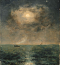 Stevens Alfred Moonlit seascape