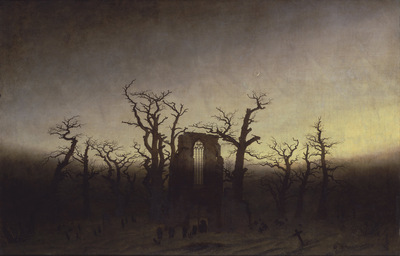 abbey among oak trees