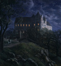 burg scharfenberg at night