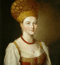 portrait of an unknown woman in russian costume