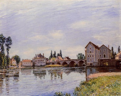 The Loing Flowing under the Moret Bridge