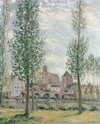 View of Moret sur Loing through the Trees