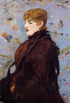 autumn portait of mery laurent in a brown fur cape