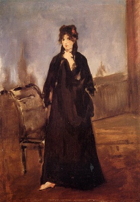 young woman with a pink shoe also known as portrait of bertne morisot