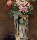 flowers in a crystal vase