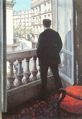 a young man at his window