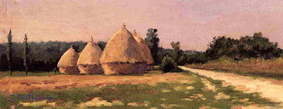 landscape with haystacks