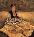 woman seated on the grass  fragment