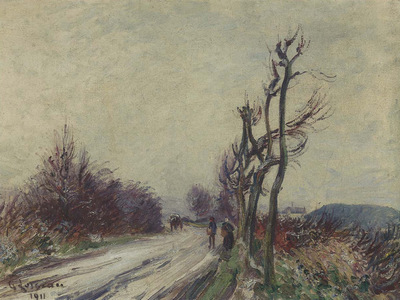 village road in autumn