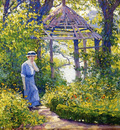 Girl in a Wickford Garden New England