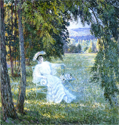 madame vian seated in the park
