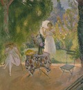 Deux Femmes dans un Jardin en Ete