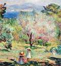 Girls in a Mediterranean landscape