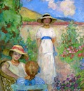les andelys three girls in a garden