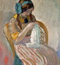 Young Girl Sewing