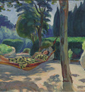 young woman on a hammock