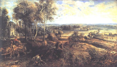 an autumn landscape with a view of het steen