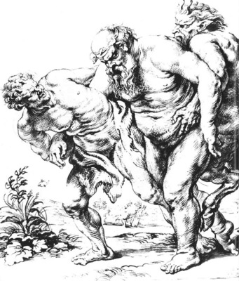 silenus or bacchus and satyrs