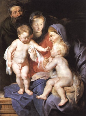 the holy family with sts elizabeth and john the baptist