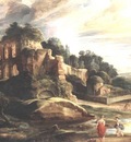 landscape with the ruins of mount palatine in rome