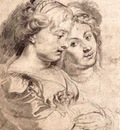 two young women with a dog 1616