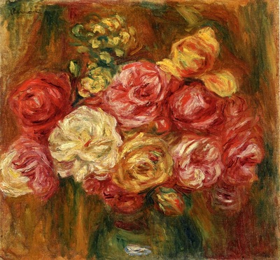 Bouquet of Roses in a Green Vase1