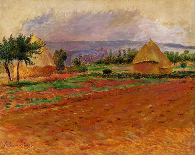 field and haystacks
