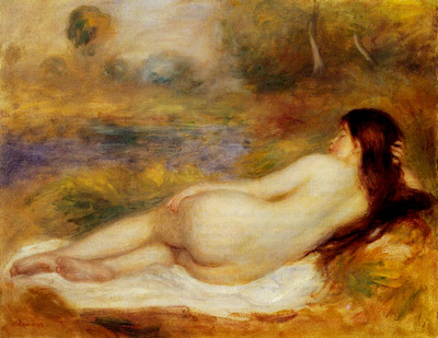 nude reclining on the grass