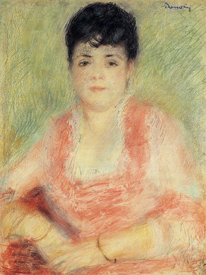 portrait in a pink dress