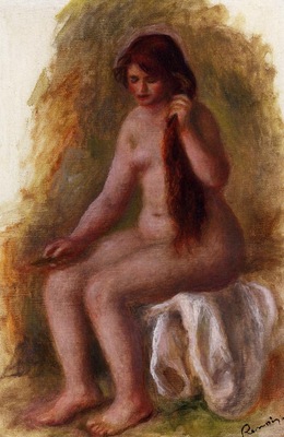Seated Nude Combing Her Hair