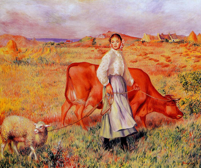 shepherdess cow and ewe 1886