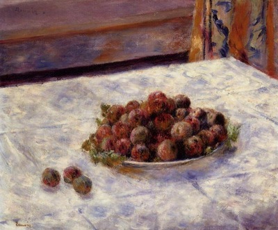 still life a plate of plums