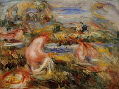 two bathers in a landscape