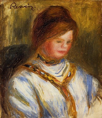 woman in a blue blouse