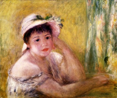 woman with a straw hat