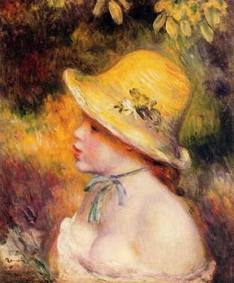 young girl in a straw hat