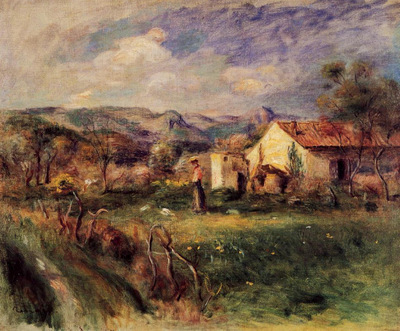 young woman standing near a farmhouse in milly