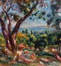 cagnes landscape with woman and child