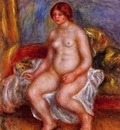 nude woman on gree cushions