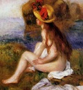 nude in a straw hat