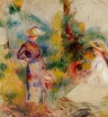 two women in a garden