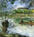 willows and figures in a boat
