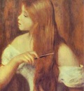 Young Girl Combing Her Hair