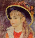 young girl in a blue hat