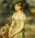 young girl with a basket of flowers