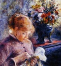 young woman sewing