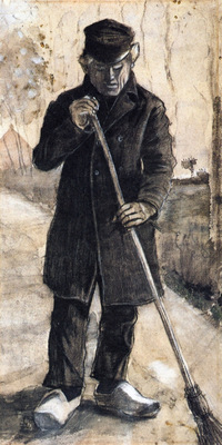 a man with a broom