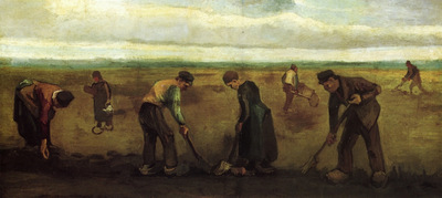 farmers planting potatoes