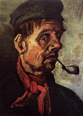 head of a peasant with a pipe