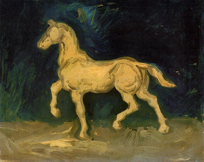 plaster statuette of a horse
